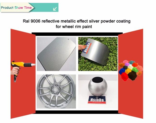 Ral 9006 reflective metallic effect silver shiny sparking thermoset powder coating for wheel rim paint