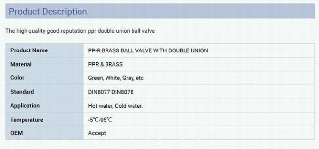 Ppr Male  Union Ball Valve High Pressure Strong Quality Water Flow Control 1